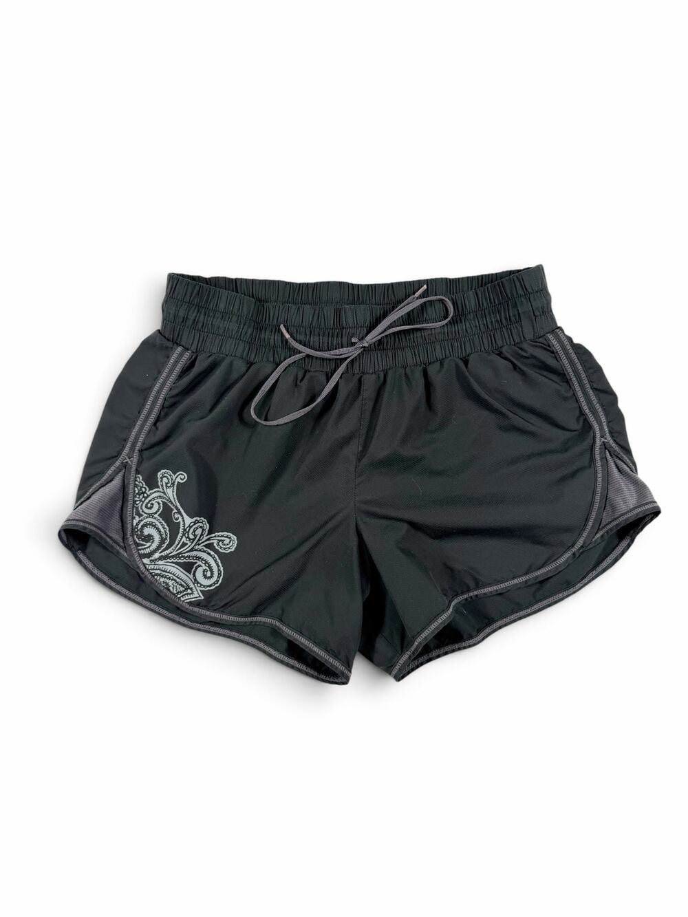 Athleta Tia Paisley Running Shorts Black Women’s Size Small